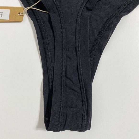 SKIMS Fits Everybody Thong Panty Panties Women's XXS 2XS Onyx Black Sexy NEW - Picture 8 of 10